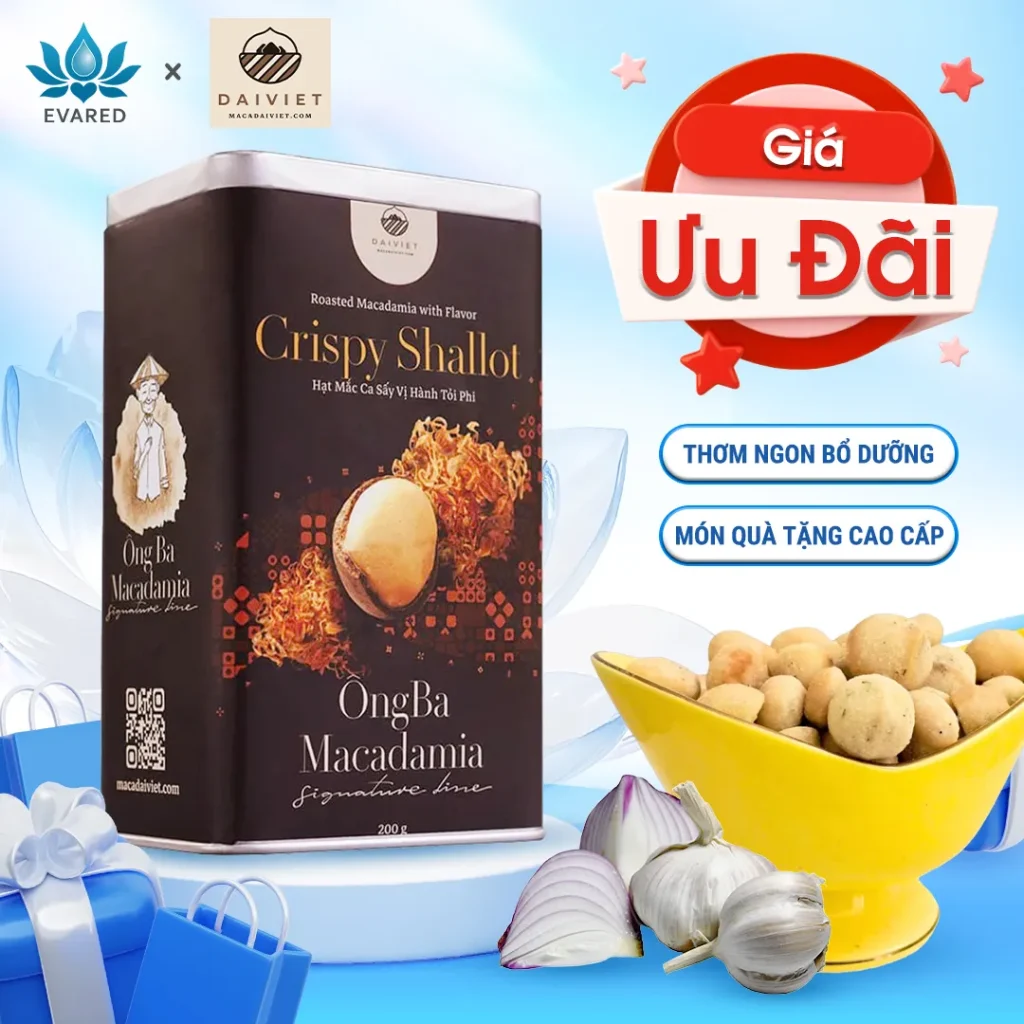 Hạt Mắc Ca Ông Ba Sấy Vị Hành Tỏi Phi 200g – Bùi Giòn Đậm Đà, Dinh Dưỡng Vượt Trội