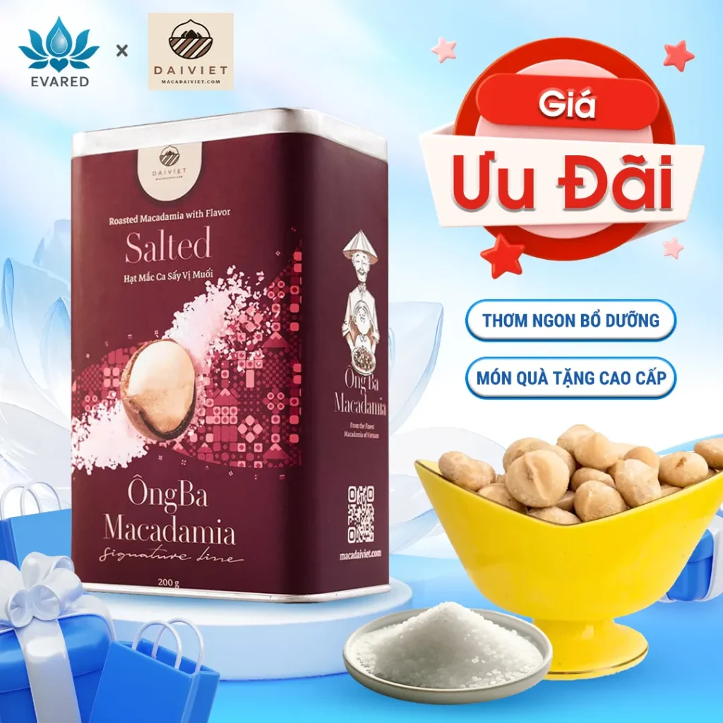 Hạt Mắc Ca Ông Ba Sấy Vị Muối 200g – Tốt Cho Sức Khỏe, Đậm Đà Hương Vị
