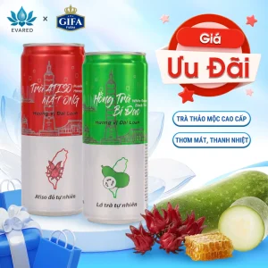 Combo Trà GIFA Đóng Lon 320ml – Hồng Trà Bí Đao & Atiso Mật Ong | Eva Red Store