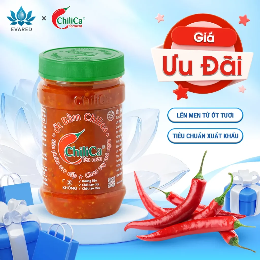 Chilica Ớt Bằm Lên Men 212g – Chuẩn Vị Chua Cay, Hàng Xuất Khẩu