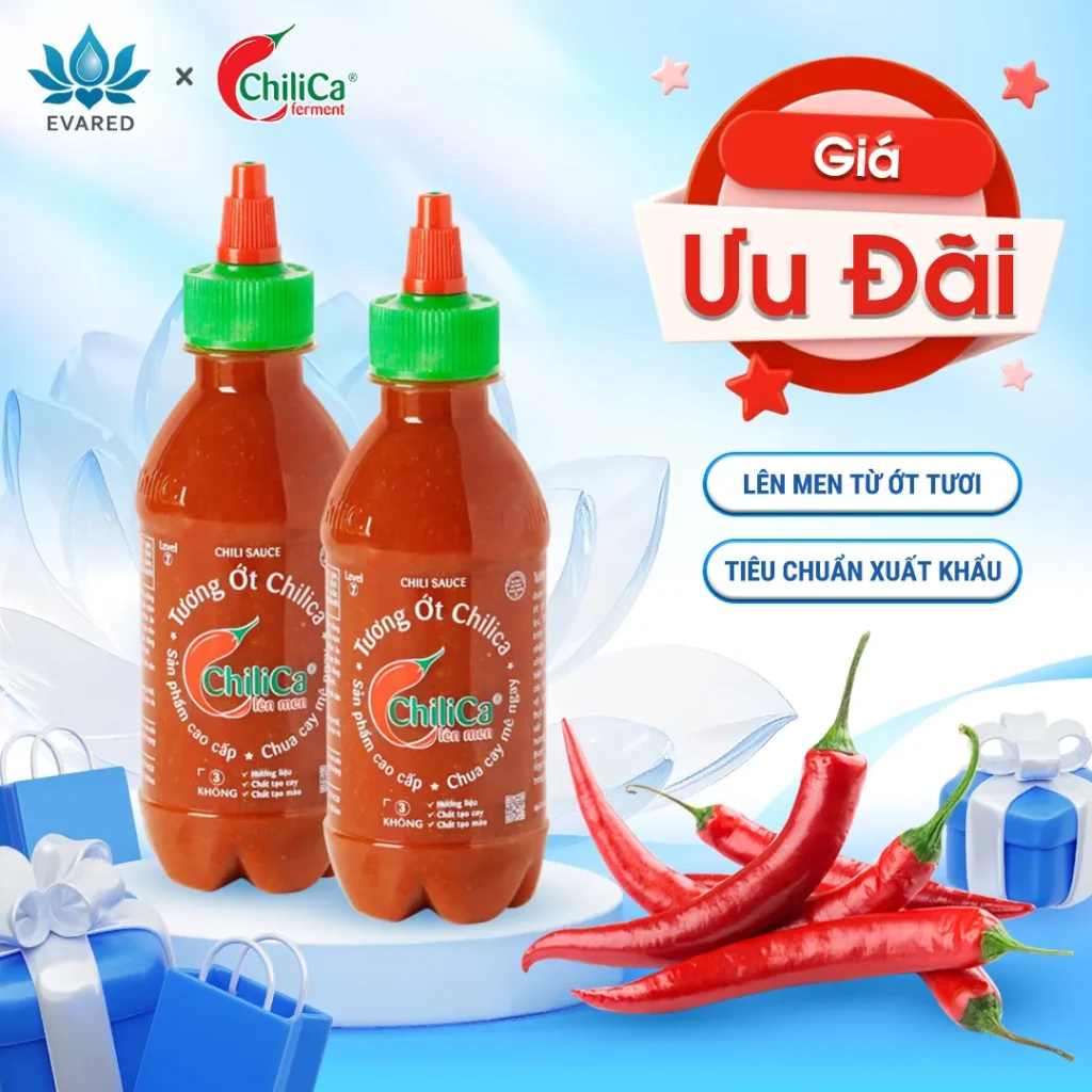 Combo 2 Chai Tương Ớt Chilica 255g – Chua Cay Lên Men Từ Ớt Tươi | Eva Red Store