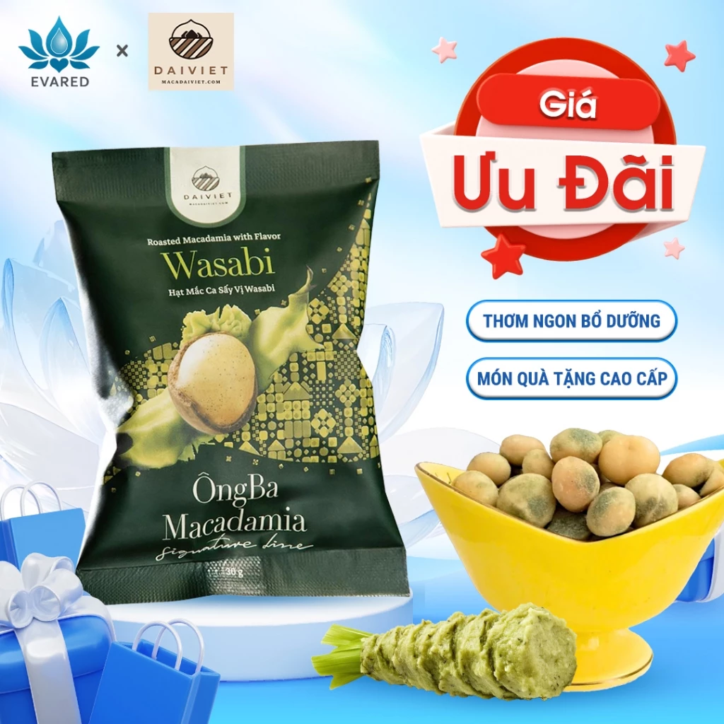 Hạt Macca Wasabi Ông Ba 30g (Gói nhỏ tiện lợi) – Eva Red Store
